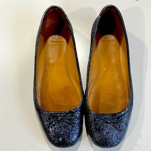 Tory Burch navy sparkle ballet flats. Size 8.